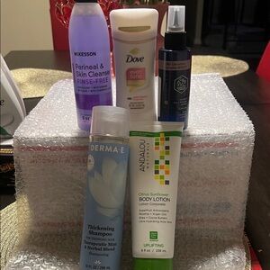 Dove + DermAE + Andalou Body Care Bundle - White, Purple, Blue, Green